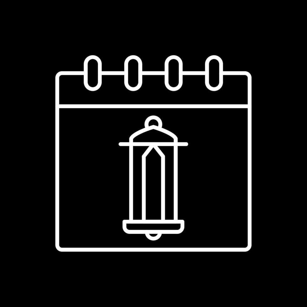 Calendar Line Inverted Icon vector