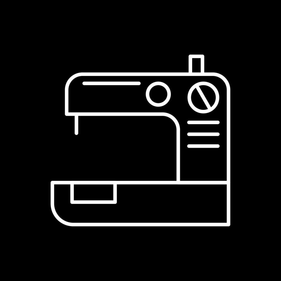 Sewing Machine Line Inverted Icon vector