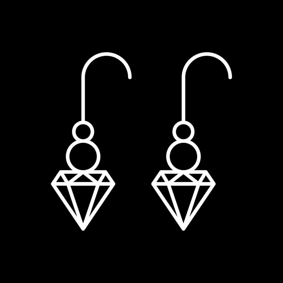 Round Earrings Line Inverted Icon vector
