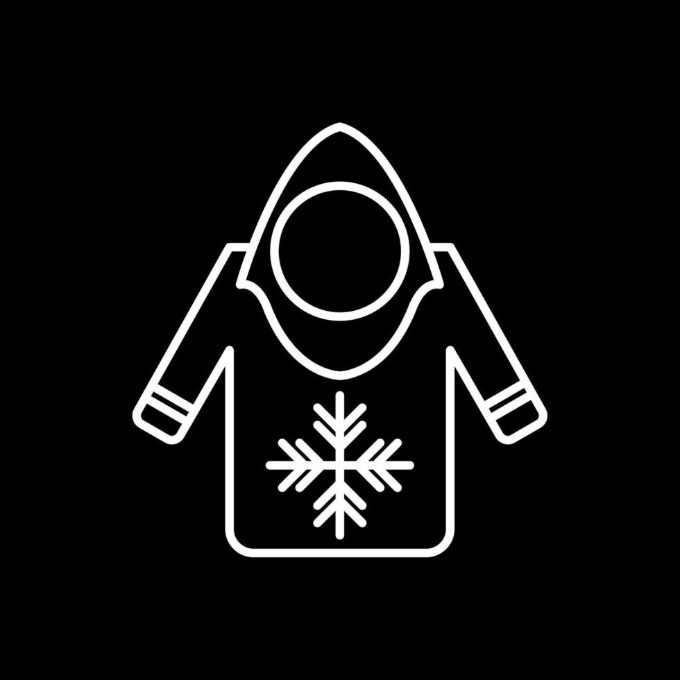 Hoodie Line Inverted Icon vector