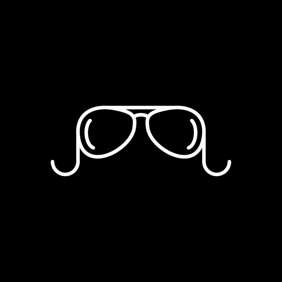 Old Glasses Line Inverted Icon vector