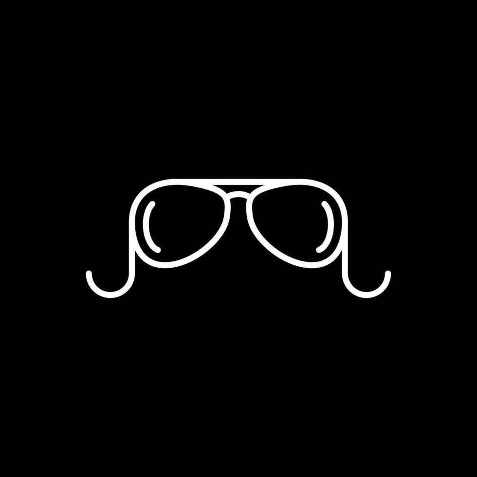 antiguo lentes línea invertido icono vector