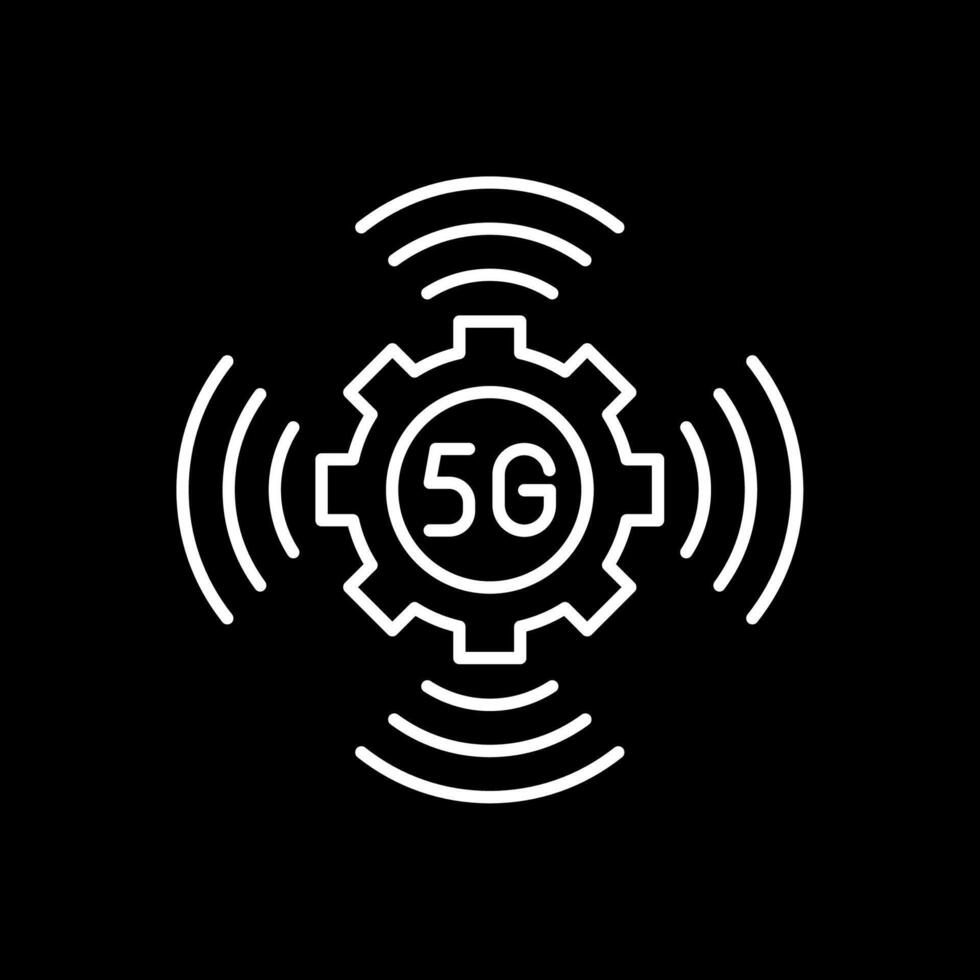 5G Line Inverted Icon vector