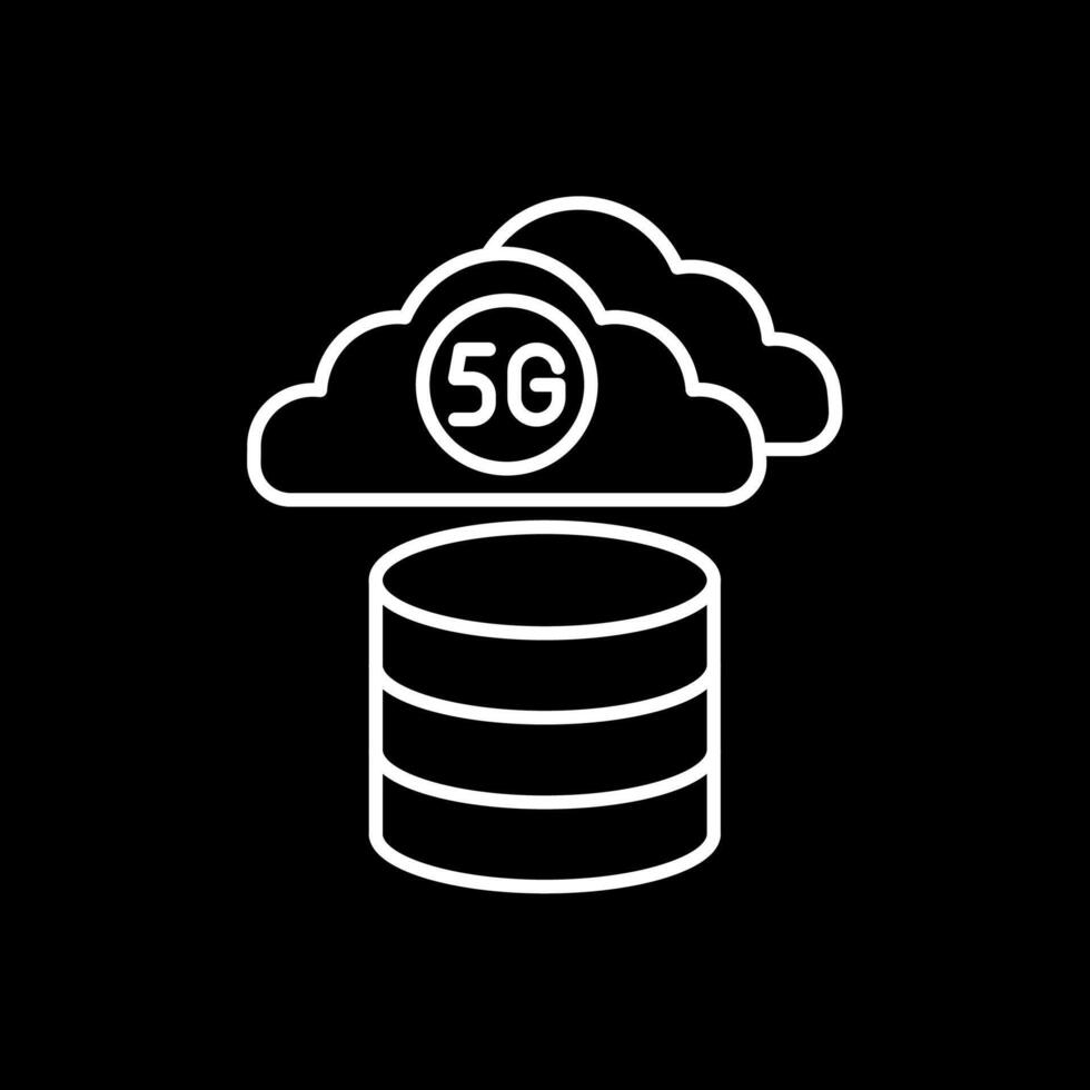 Cloud Database Line Inverted Icon vector