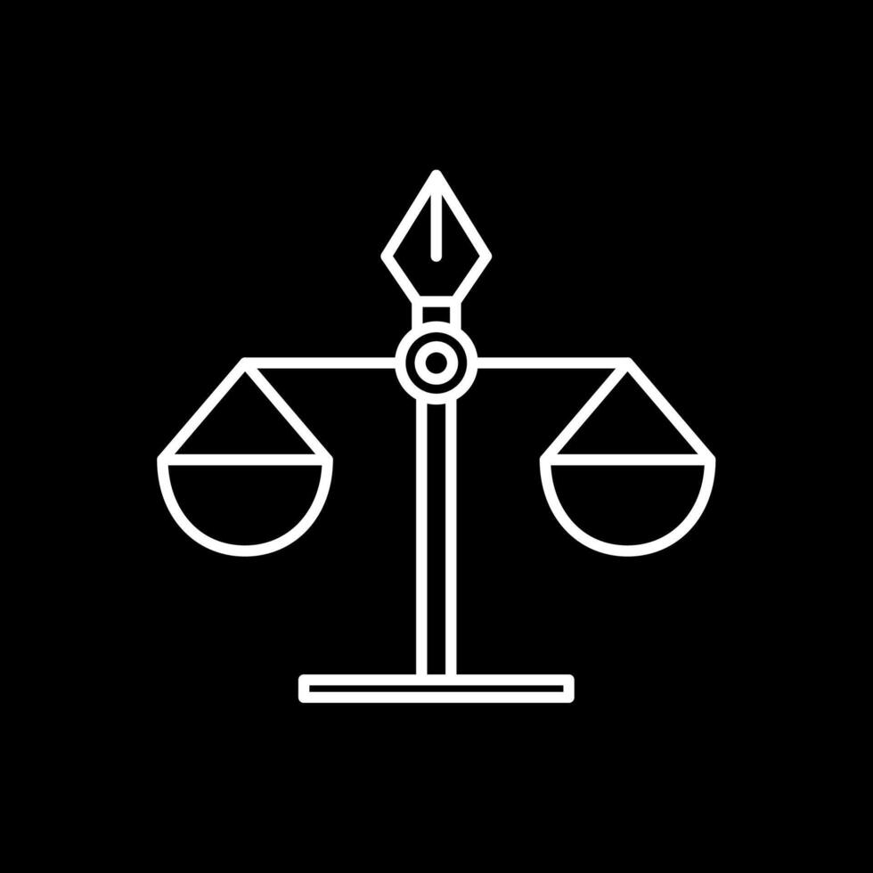 icono de línea de escala de justicia invertida vector