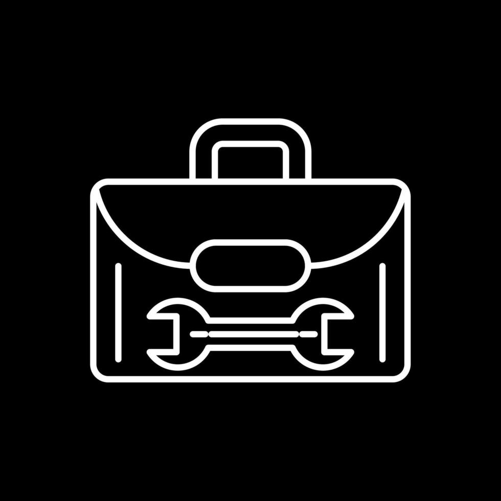 Tool Box Line Inverted Icon vector