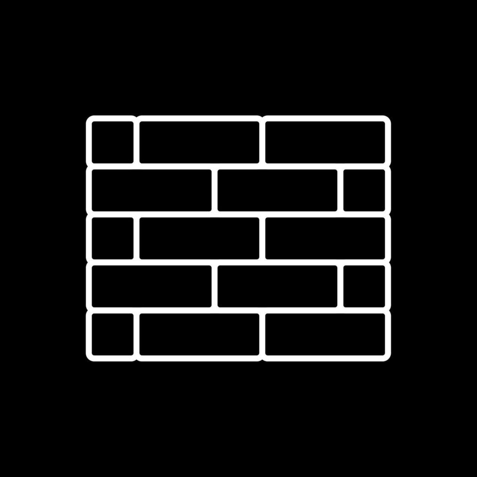 Brickwall Line Inverted Icon vector
