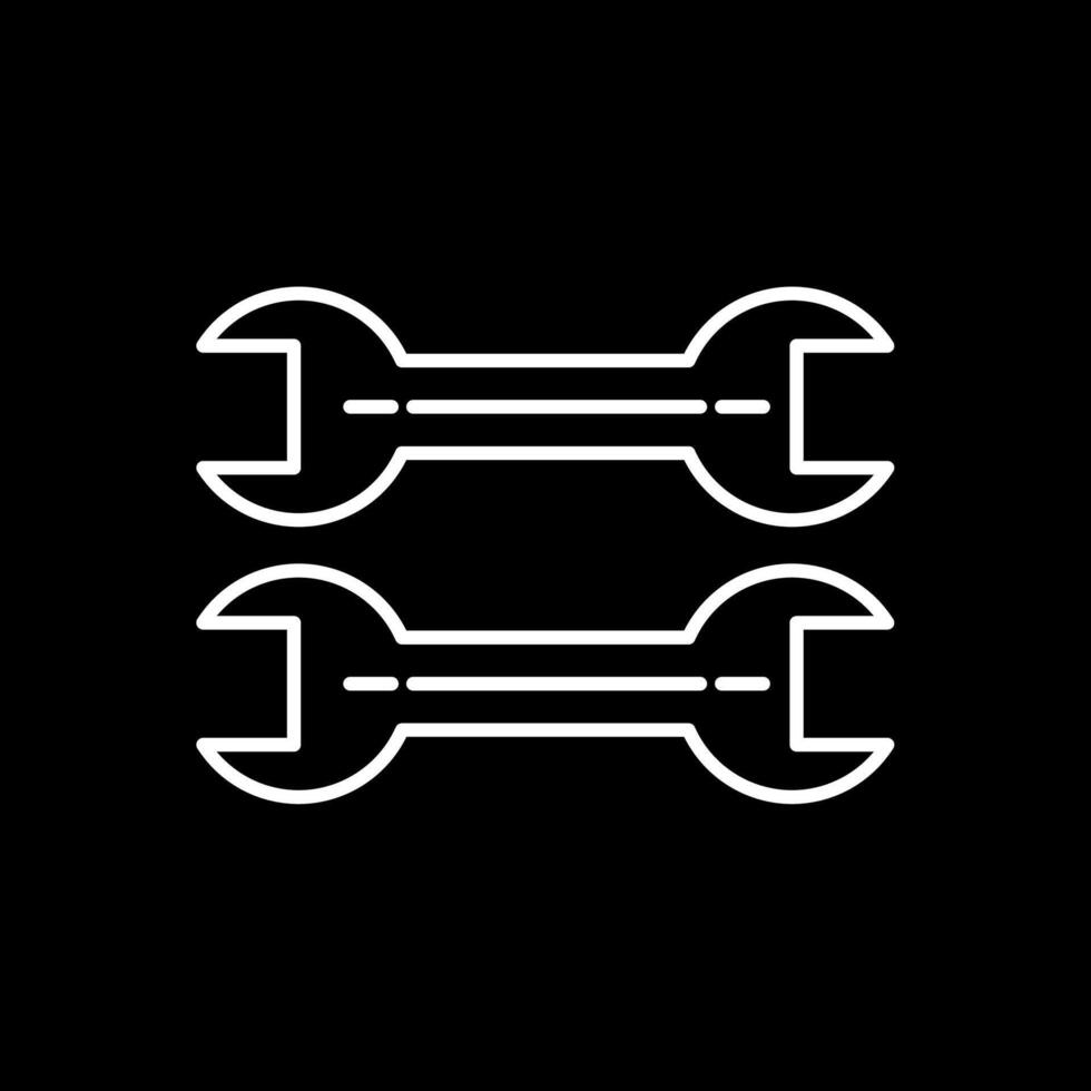 icono de línea de llave inglesa invertida vector