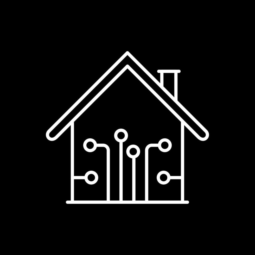 inteligente hogar línea invertido icono vector