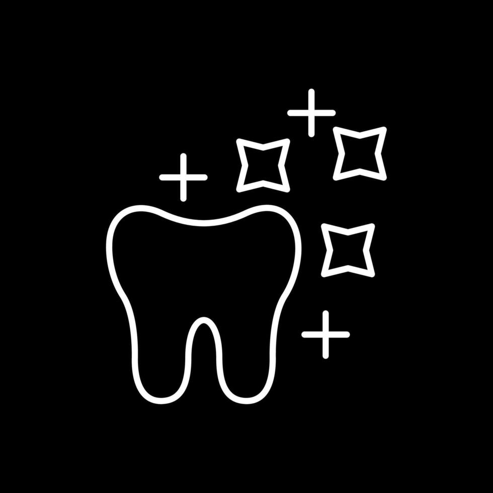 Tooth Whitening Line Inverted Icon vector