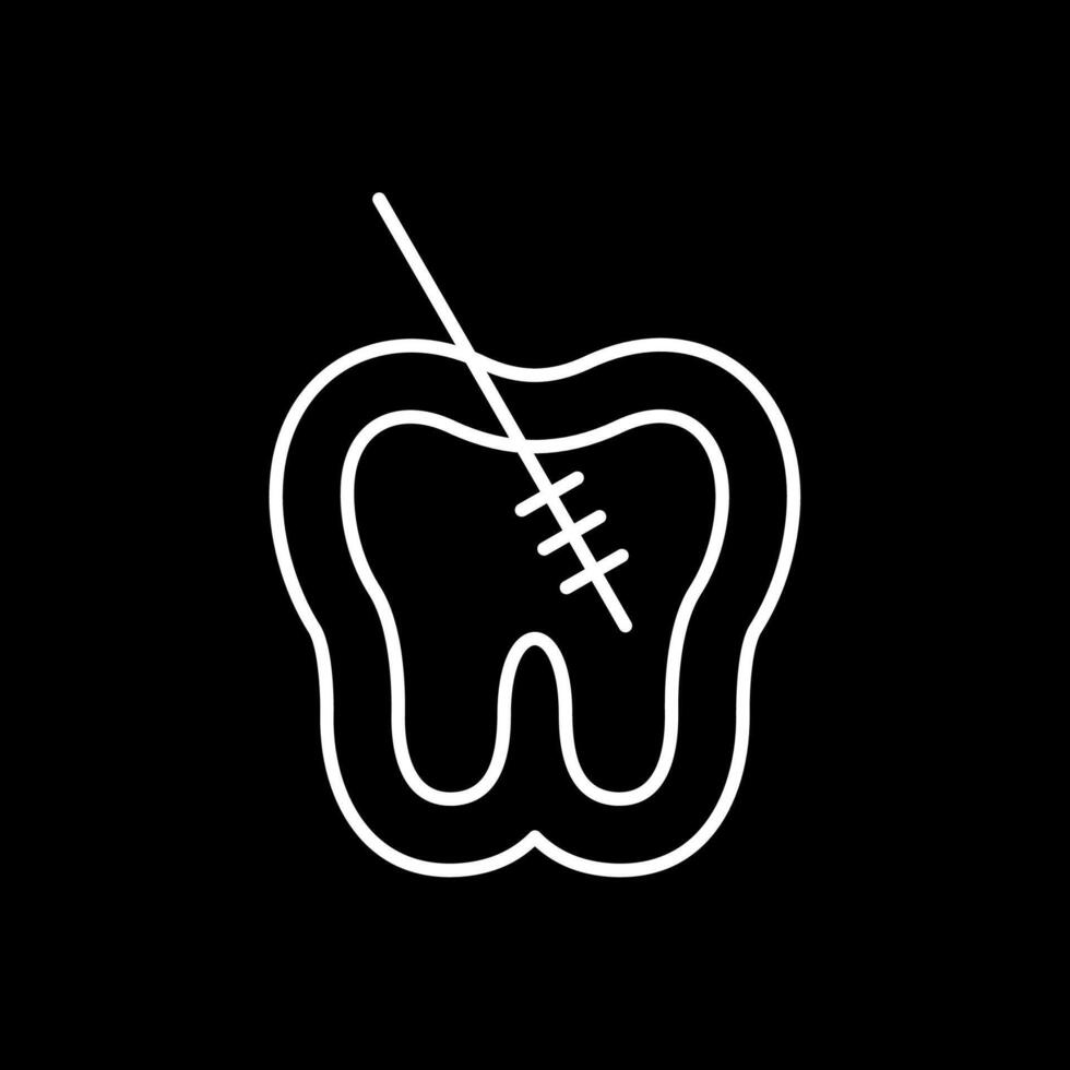 Root Canal Line Inverted Icon vector