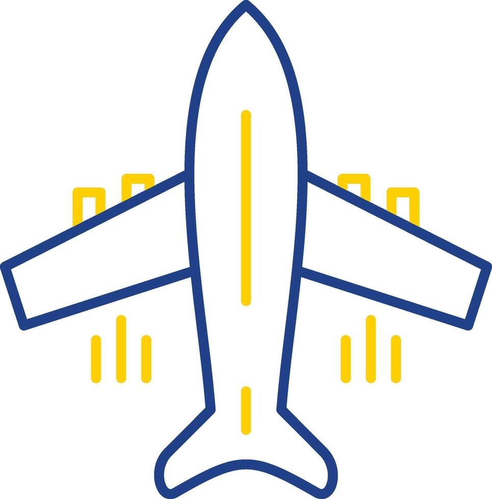 Flying Airplane Line Two Color Icon vector