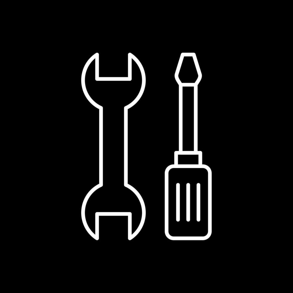 Tools Line Inverted Icon vector