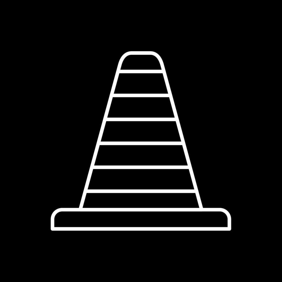 Traffic Cone Line Inverted Icon vector