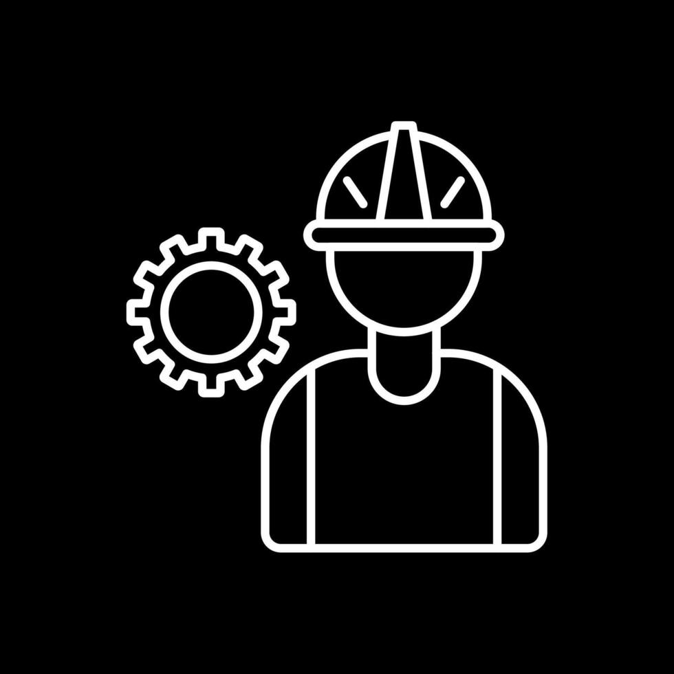 Worker Line Inverted Icon vector