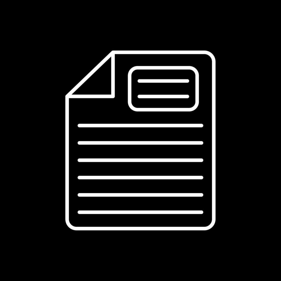 Note Line Inverted Icon vector
