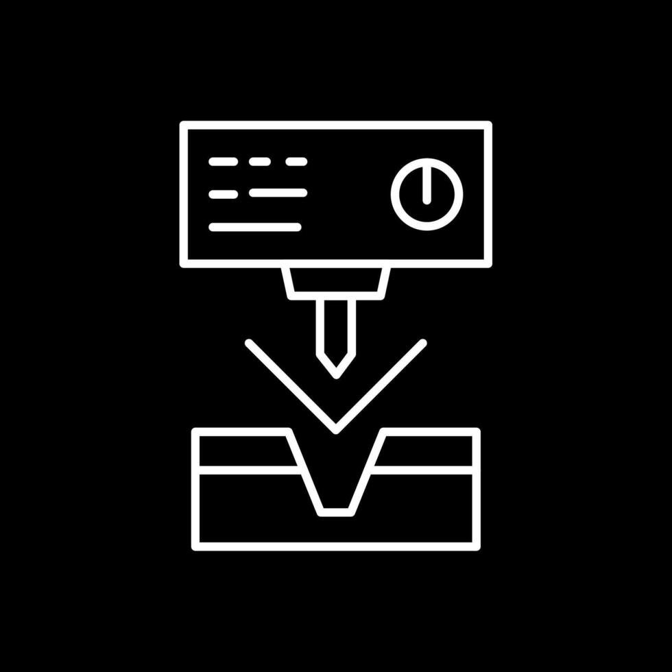Metal Bending Machine Line Inverted Icon vector