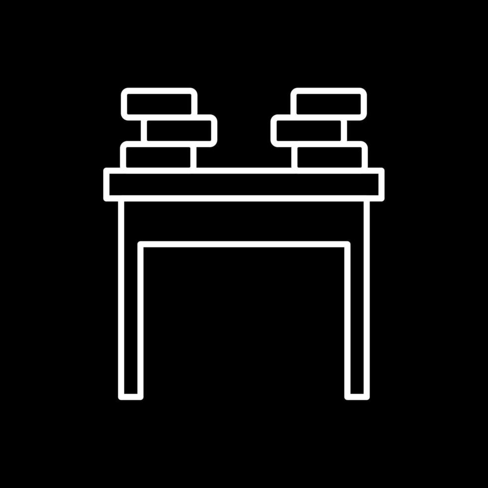 School Desk Line Inverted Icon vector