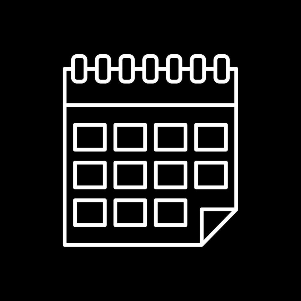 Calendar Line Inverted Icon vector