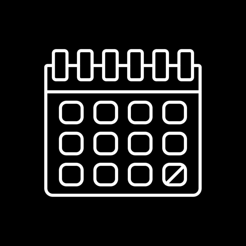 Calendar Line Inverted Icon vector