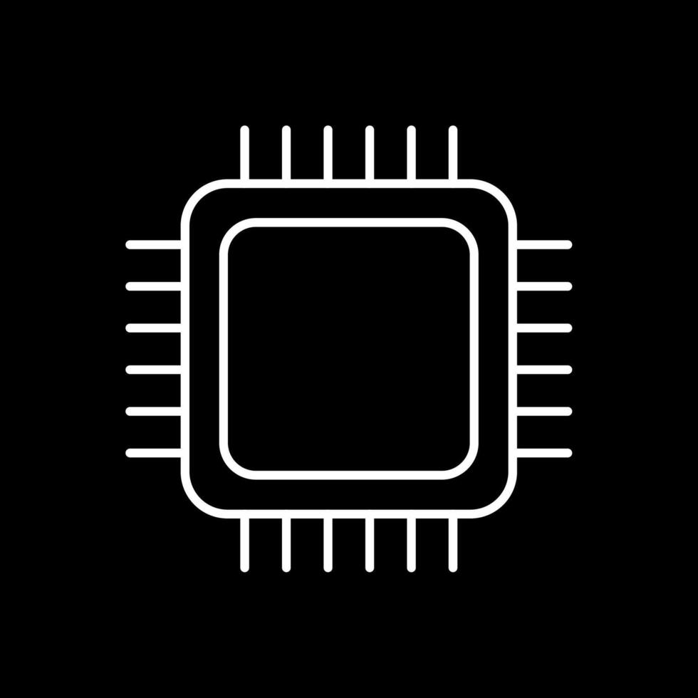 CPU Line Inverted Icon vector