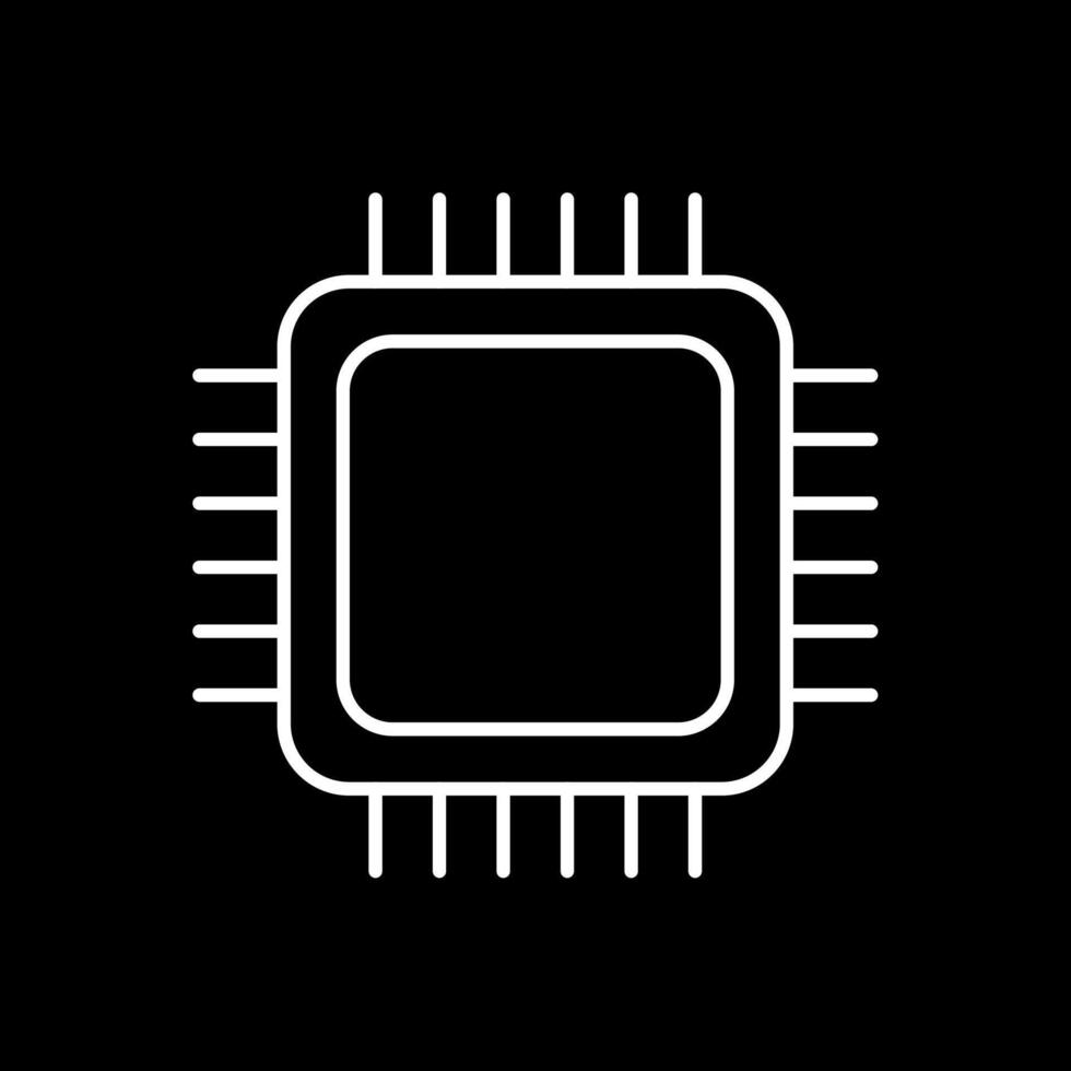 icono de línea de cpu invertida vector