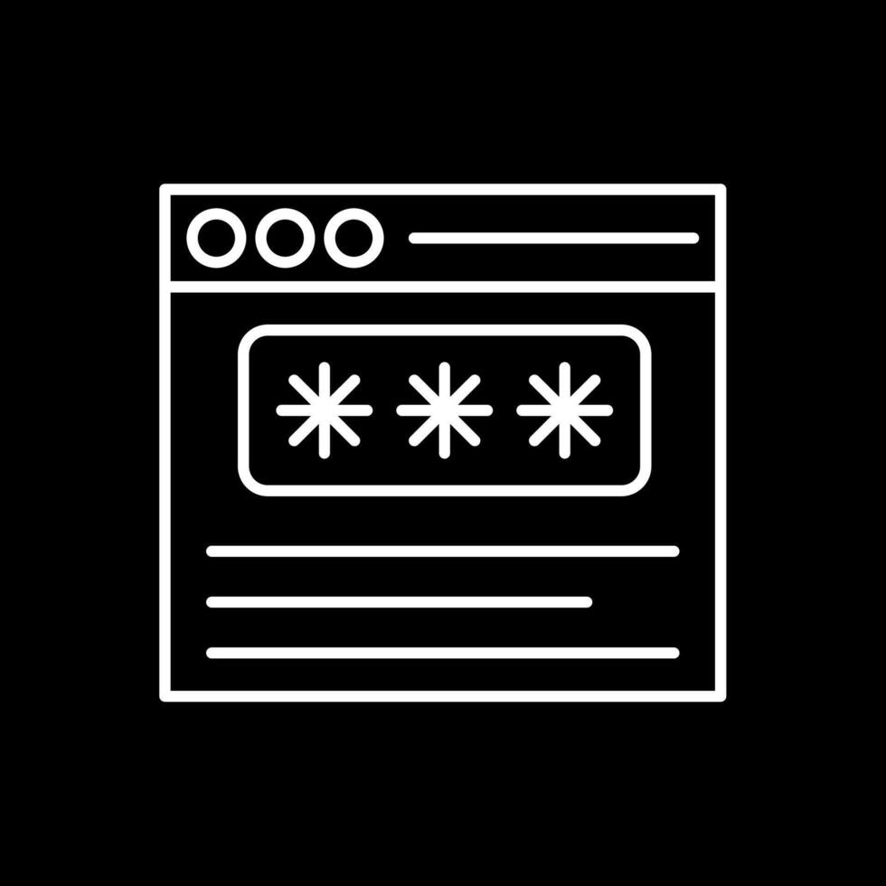 Password Line Inverted Icon vector
