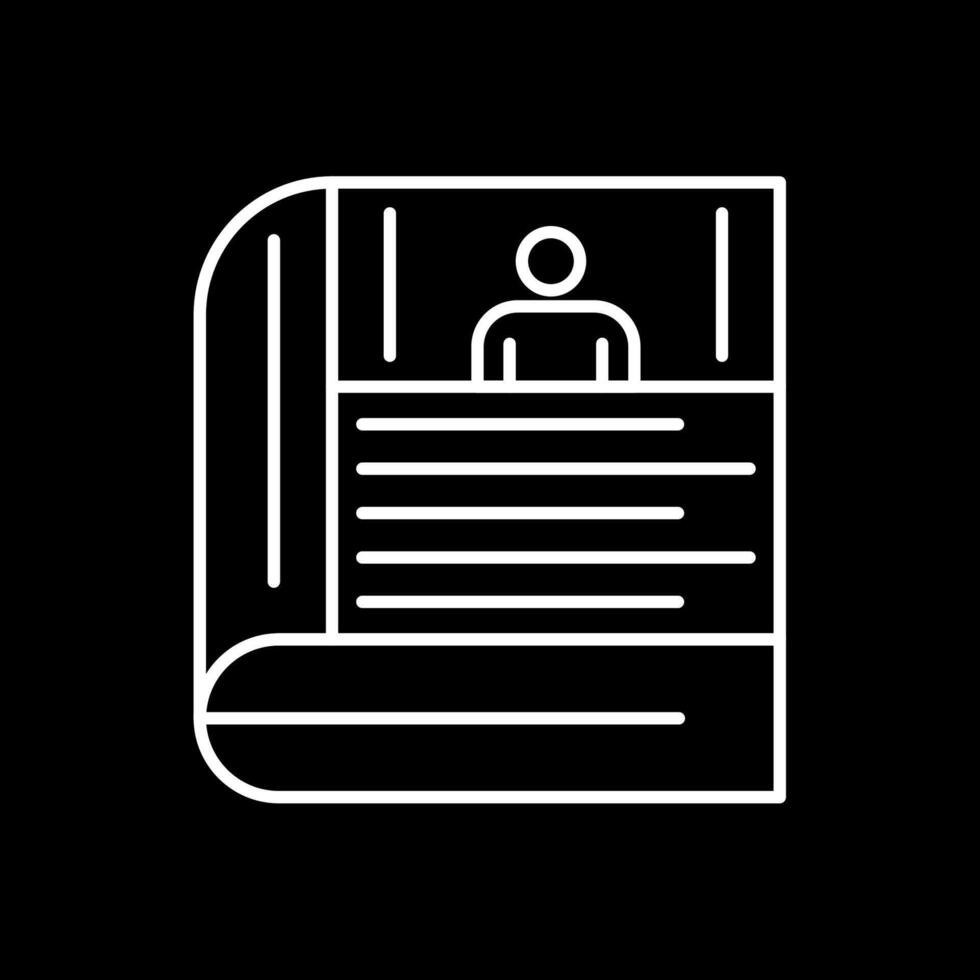 Contact Book Line Inverted Icon vector