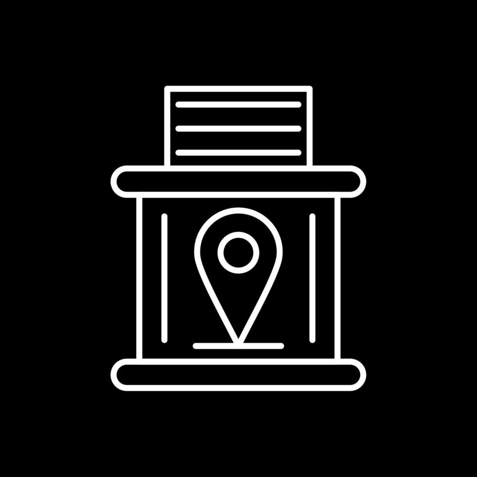 Telephone Booth Line Inverted Icon vector