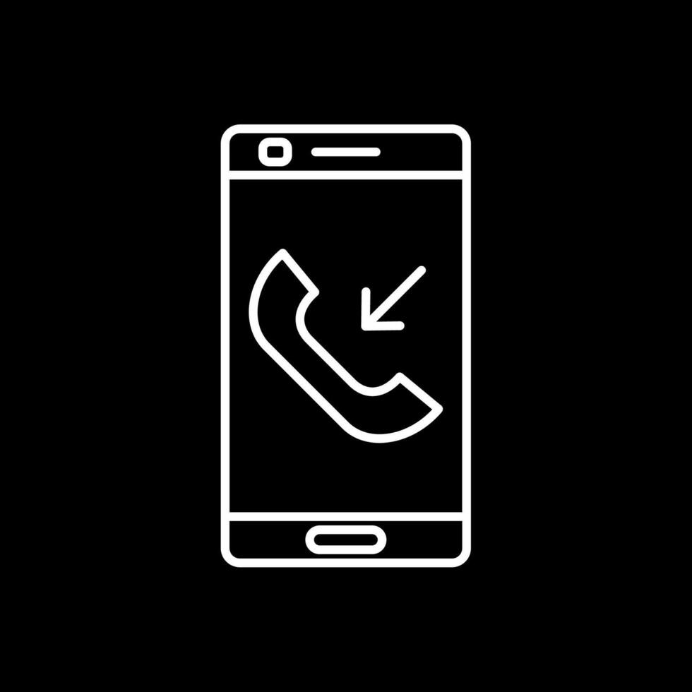 Incoming Call Line Inverted Icon vector