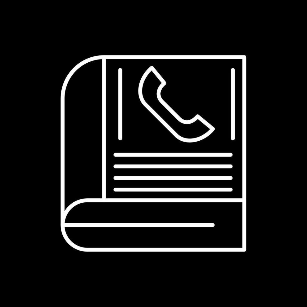 Contact Book Line Inverted Icon vector