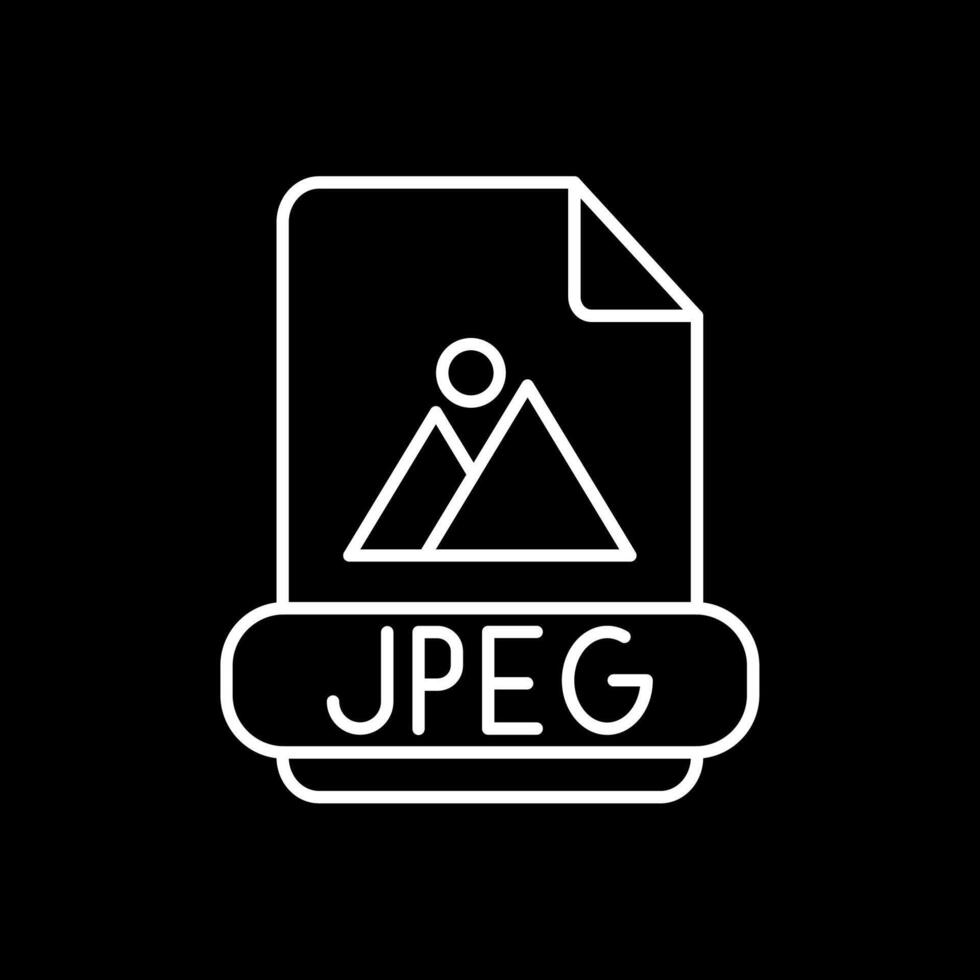 jpeg línea invertido icono vector