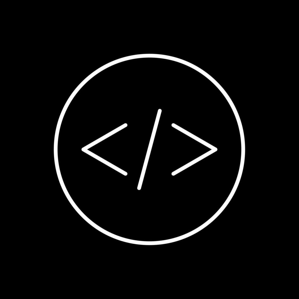 Coding Line Inverted Icon vector