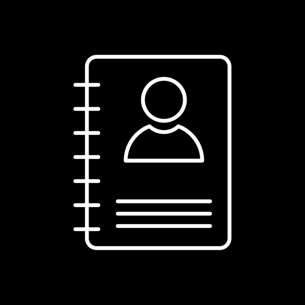 Agenda Line Inverted Icon vector