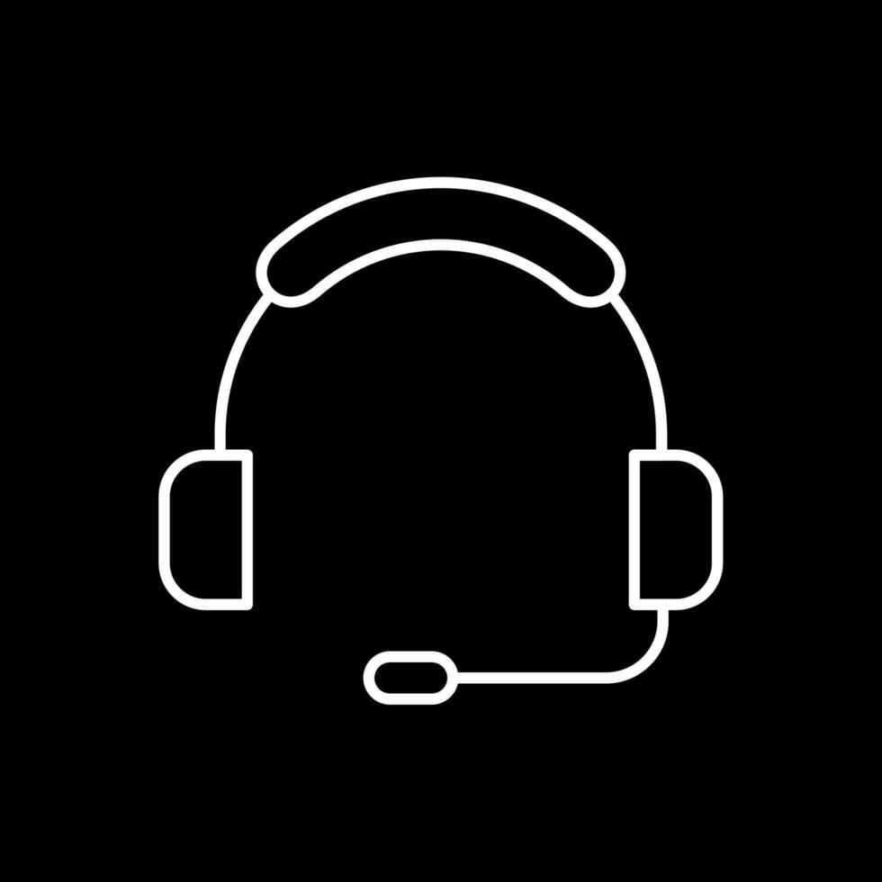 Headset Line Inverted Icon vector