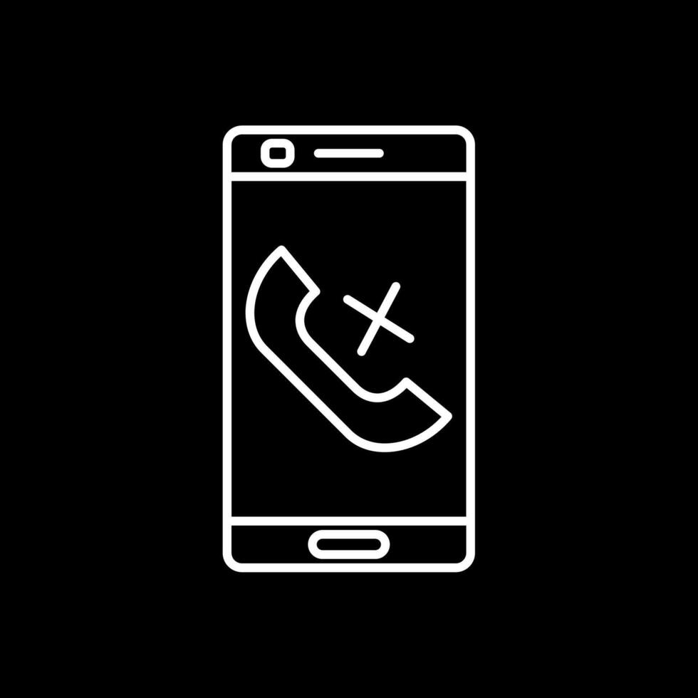 Missed Call Line Inverted Icon vector