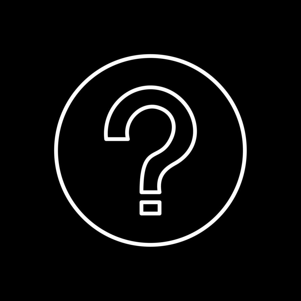 Question Line Inverted Icon vector