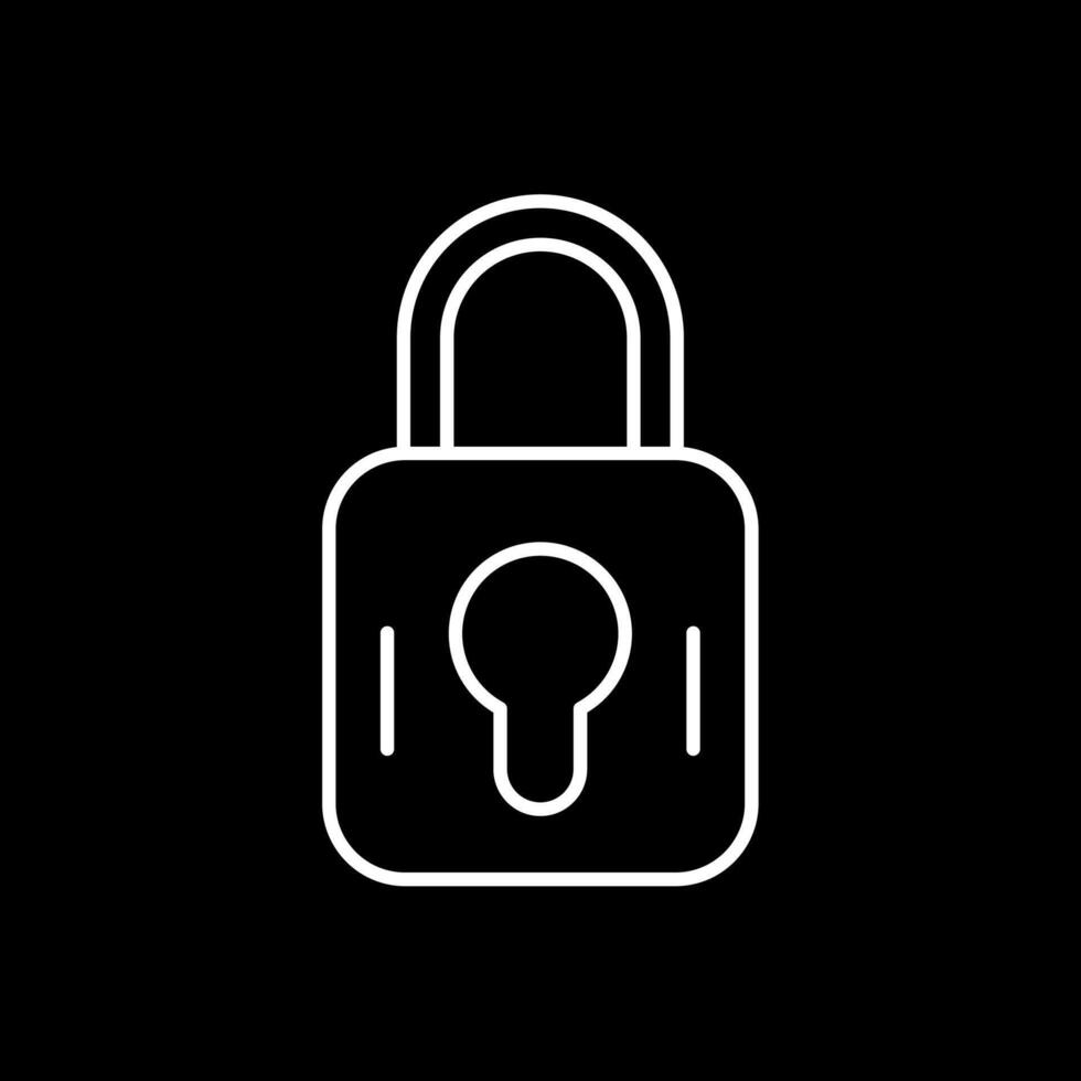 Padlock Line Inverted Icon vector