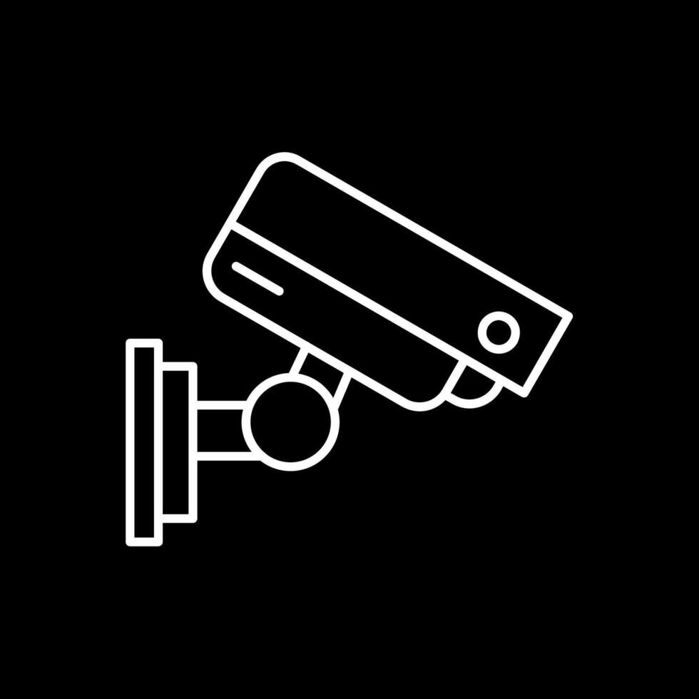 icono de línea de cámara de seguridad invertida vector