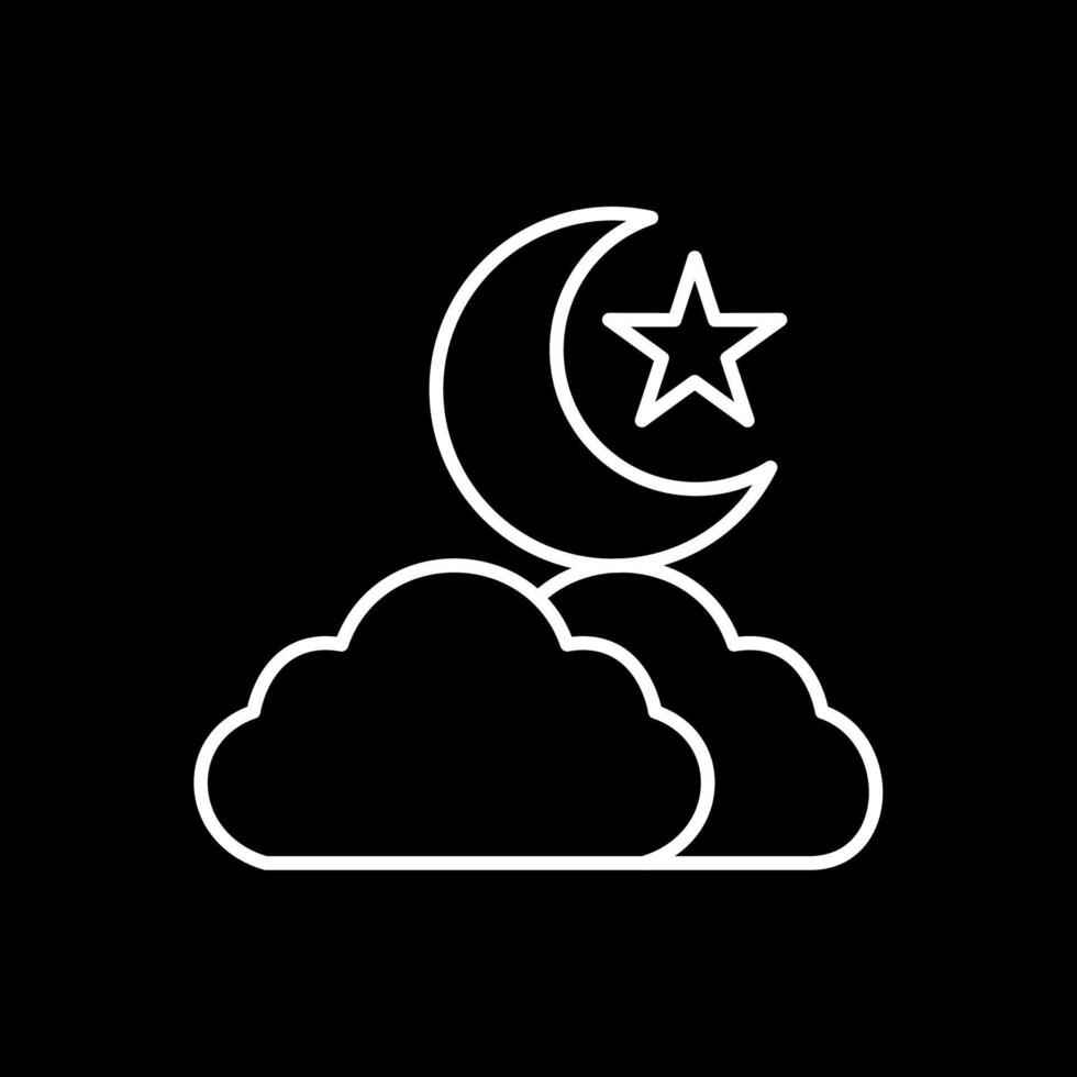 Night Line Inverted Icon vector