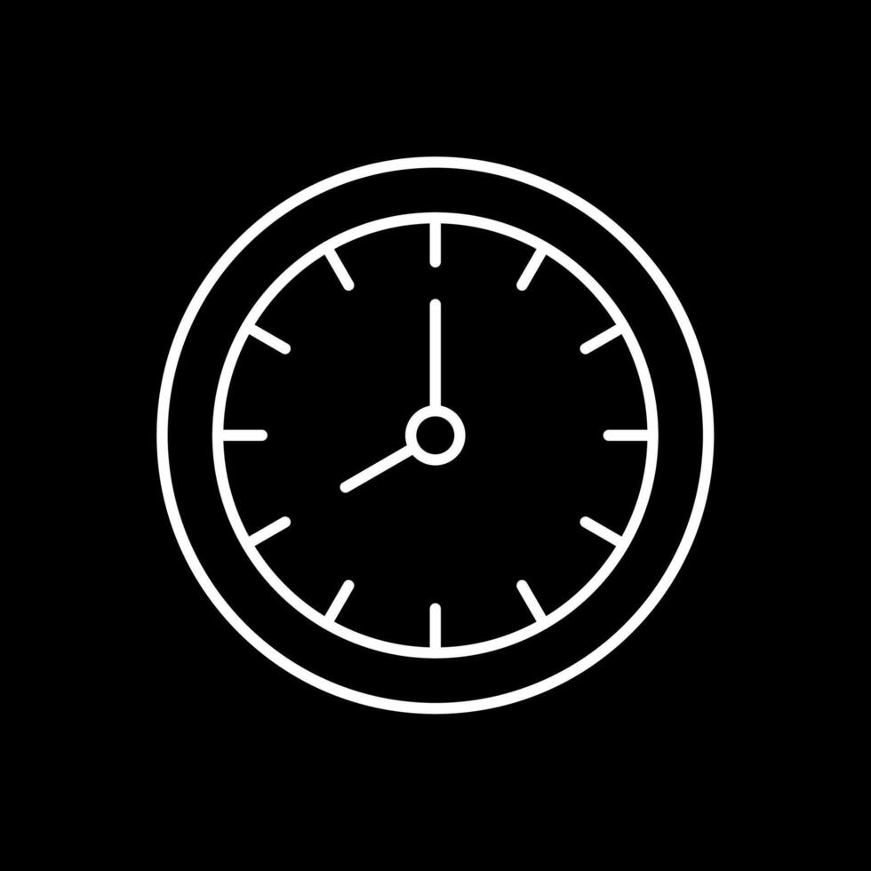 icono de línea de reloj de pared invertida vector