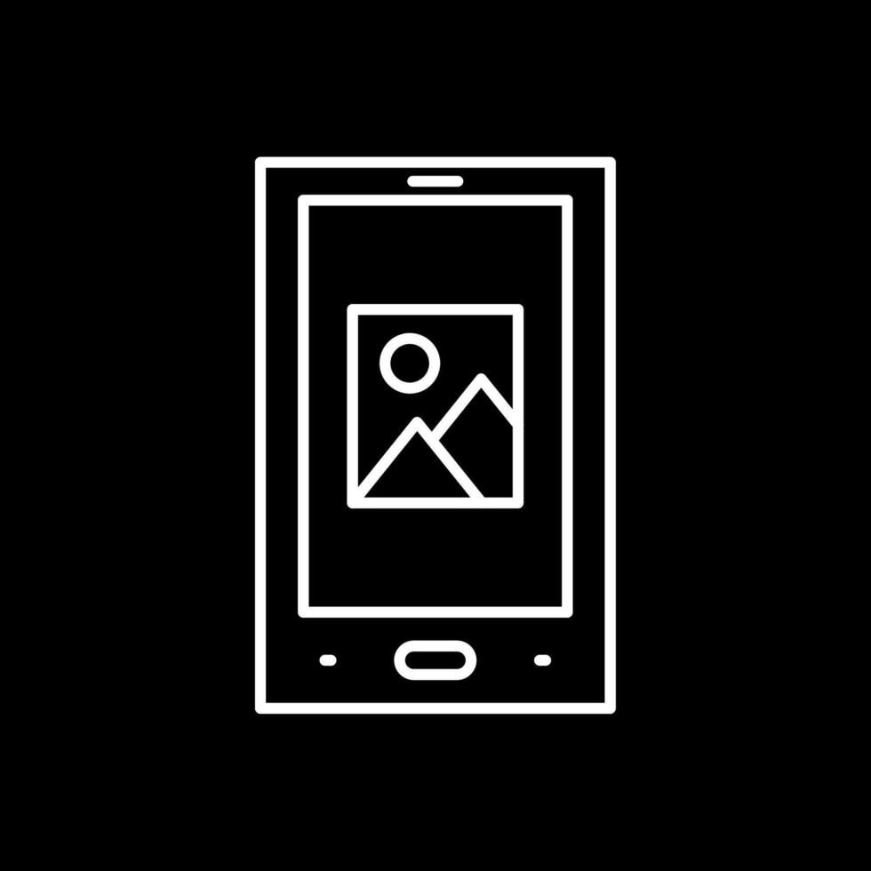 Tablet Line Inverted Icon vector