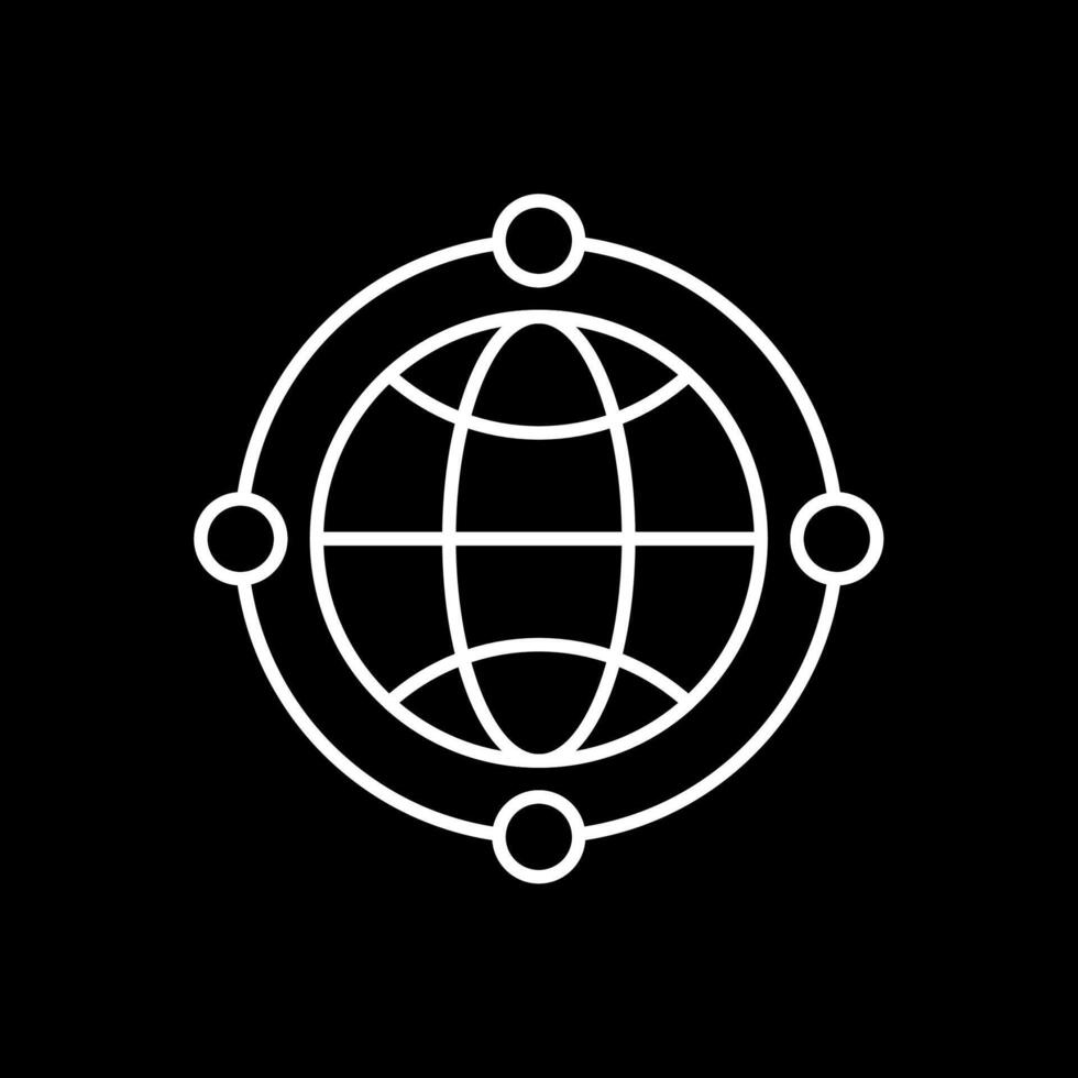 Globe Line Inverted Icon vector