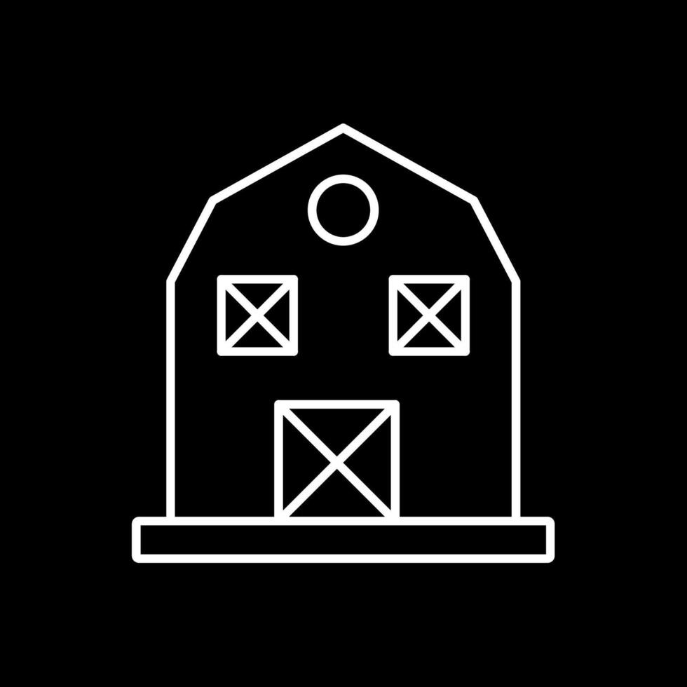 Barn Line Inverted Icon vector