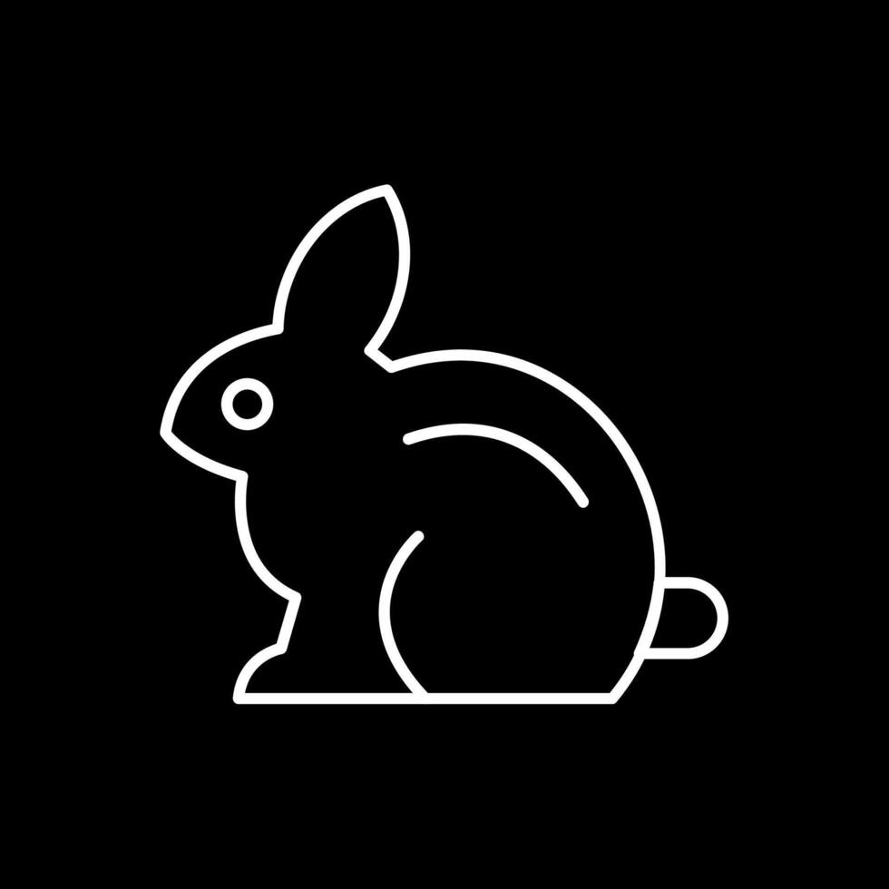 Rabbit Line Inverted Icon vector