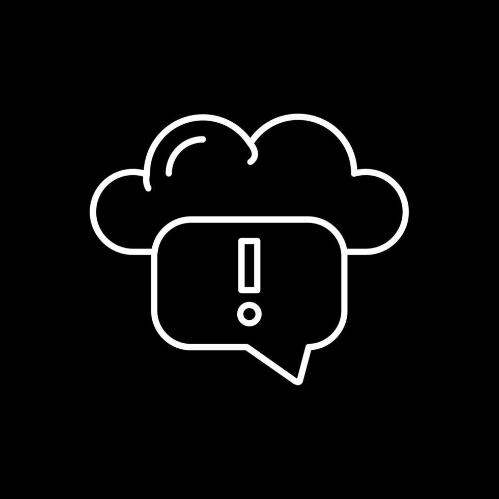 Cloud Messaging Line Inverted Icon vector