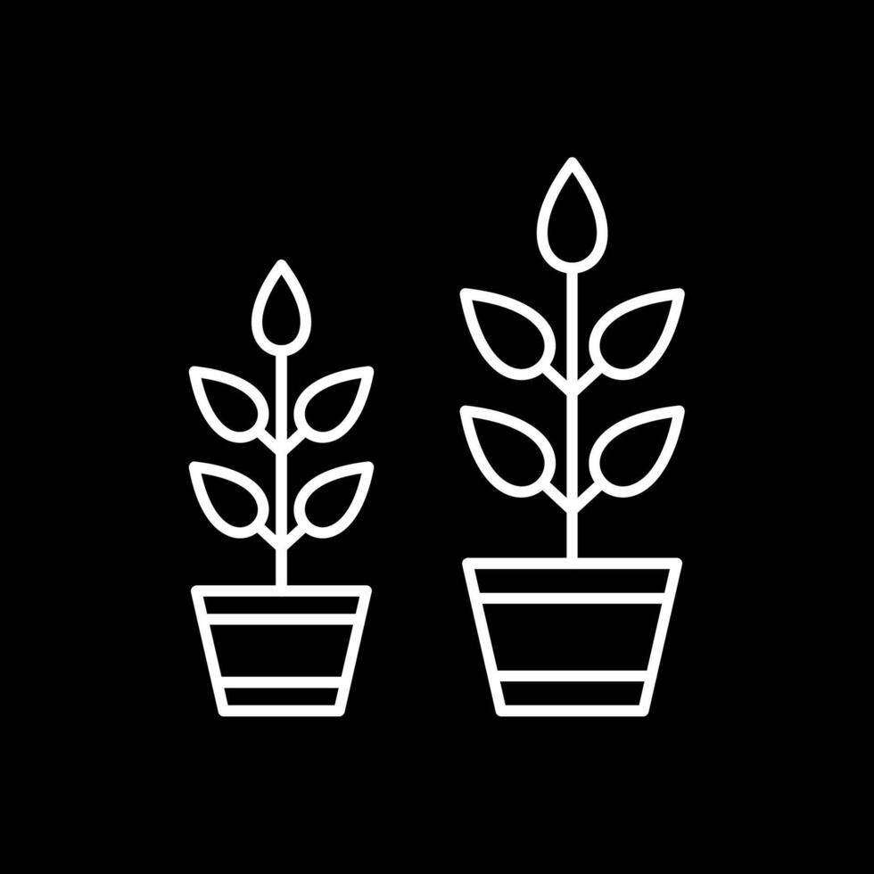 crecer planta línea invertido icono vector