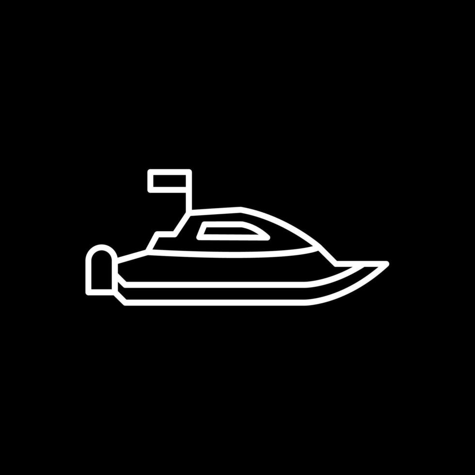 Speed Boat Line Inverted Icon vector