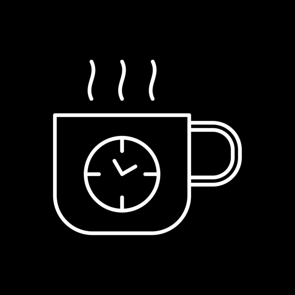 café hora línea invertido icono vector