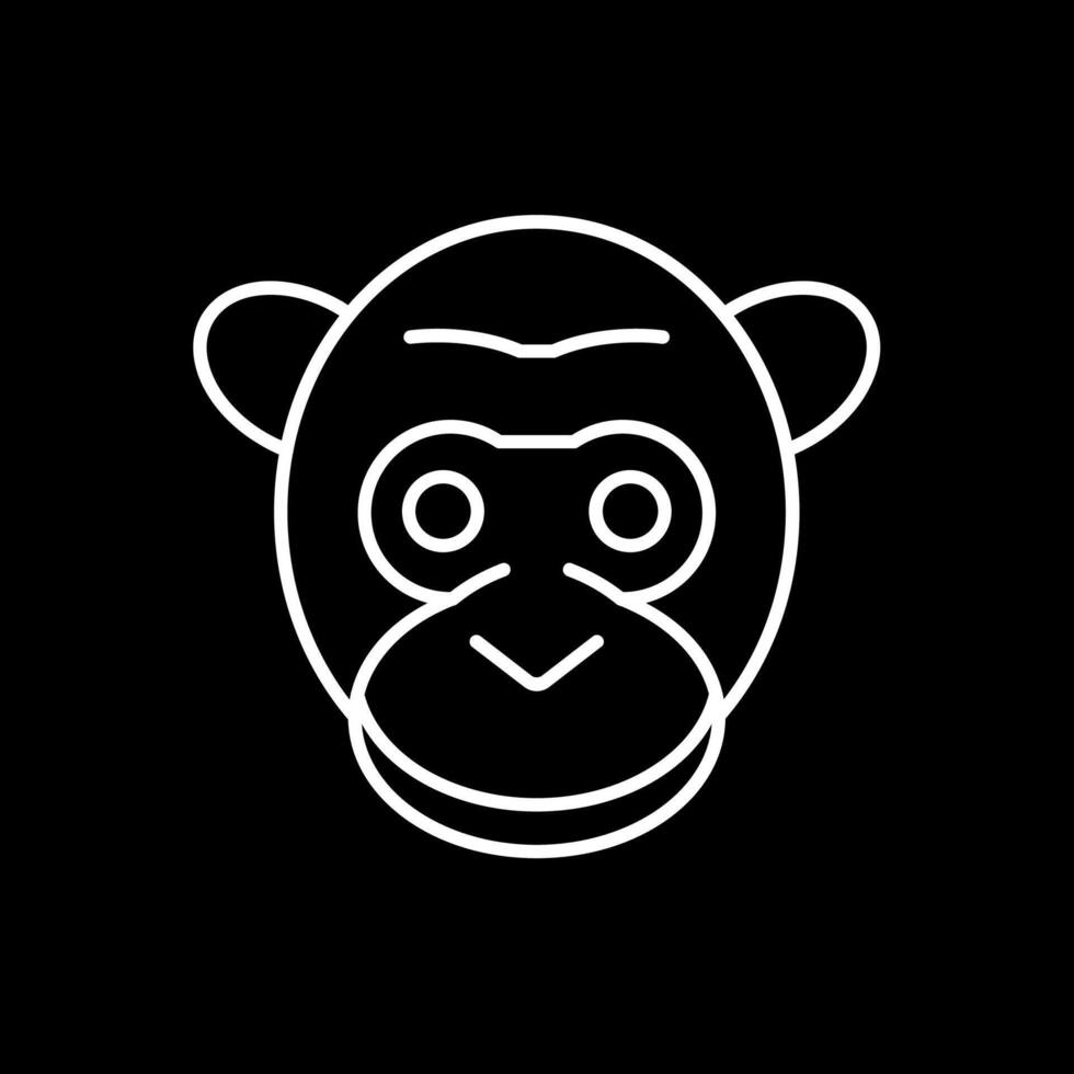 Gorilla Line Inverted Icon vector